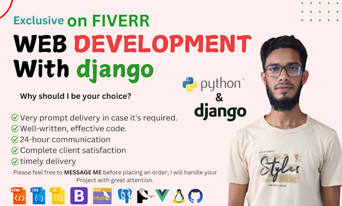 Gig Preview - Develop your website using python and django