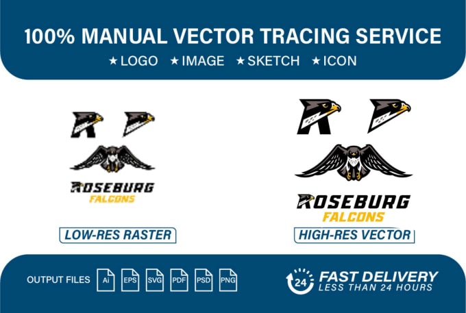 Gig Preview - Do  vector tracing, vector art, vectorize image, redraw logo, png to vector