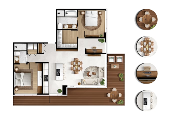 Bestseller - draw a 2d colored floor plan or furniture layout