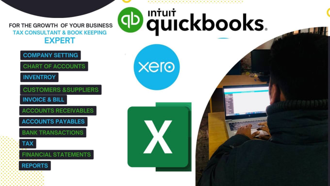 Gig Preview - Tax consultant, accountant, bookkeeper in quickbooksonline and xero