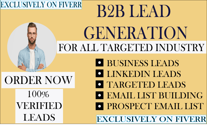 Gig Preview - Do b2b lead generation, linkedin leads, targeted leads for your business