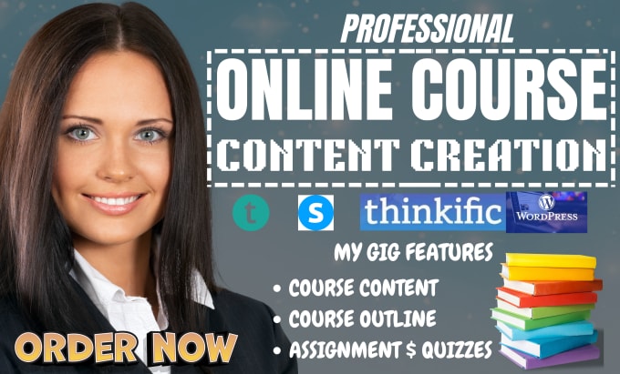 Gig Preview - Create online course content course creation course curriculum ebook writing