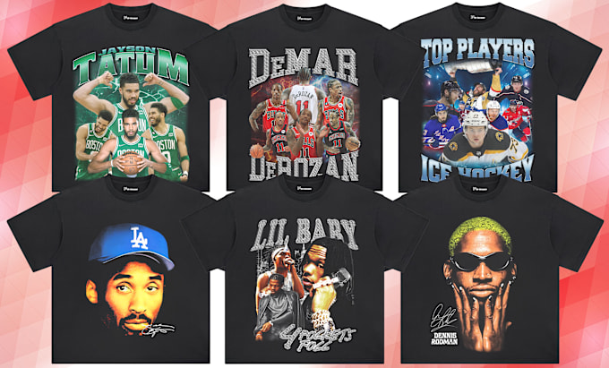 Gig Preview - Create bootleg rap tee nba NFL all sports graphic t shirt design