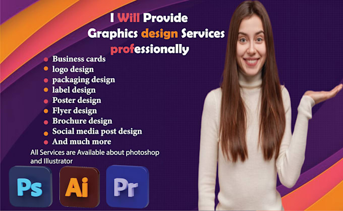 Gig Preview - Provide graphic design services of any kind  using  photoshop,  illustrator