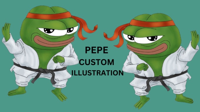 Gig Preview - Draw custom pepe art illustration, crypto website, pepe frog , meme website