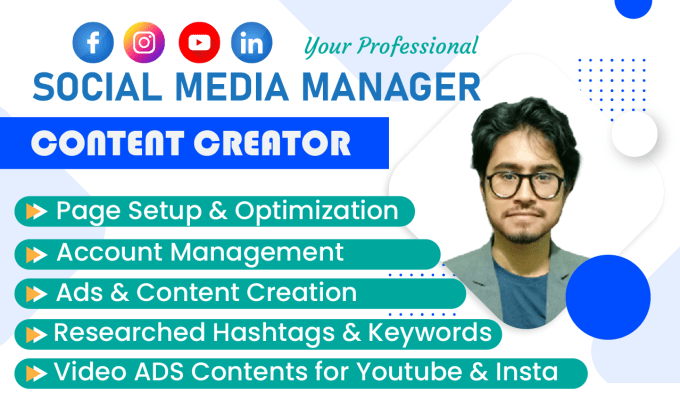 Gig Preview - Be your social media manager and professeional content creator