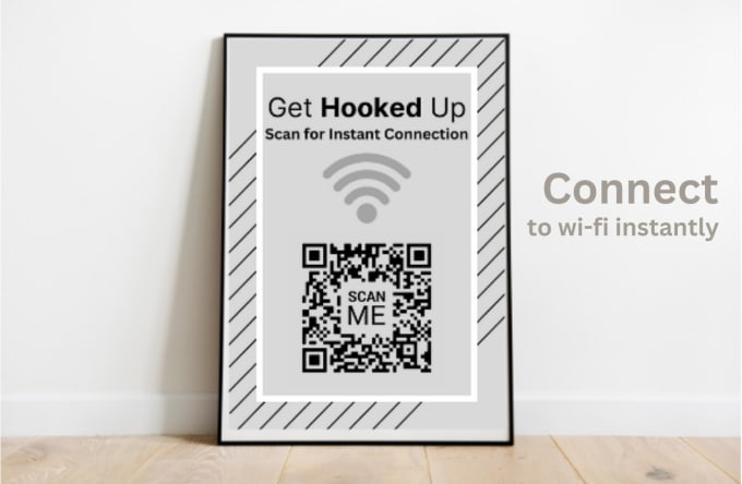 Gig Preview - Create qr code to connect to wifi for your airbnb, vrbo with wifi sign pdf