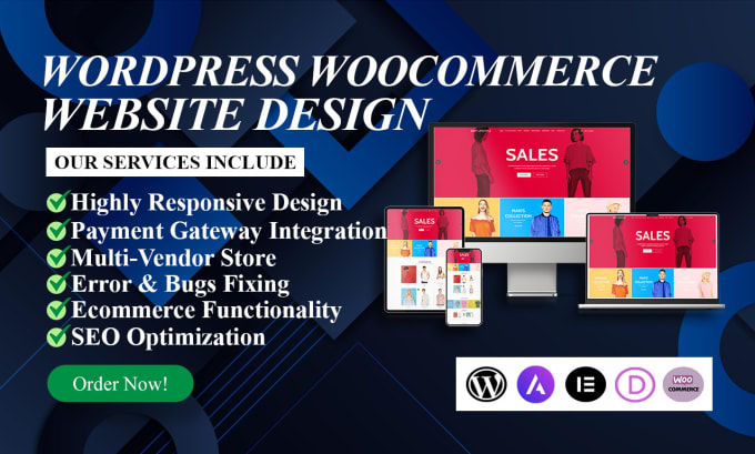 Gig Preview - Design woocommerce website, wordpress ecommerce website, or online store