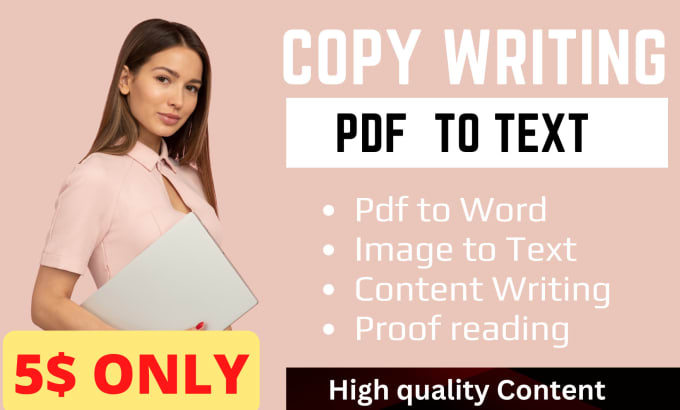 Gig Preview - Do content writer for website copywriting, pdf to text