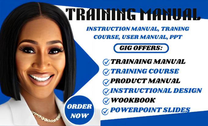 Gig Preview - Create training manual training course instruction manual workbook ppt slide