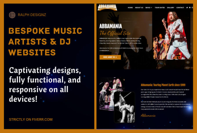 Gig Preview - Design music website, artist, dj, music label website