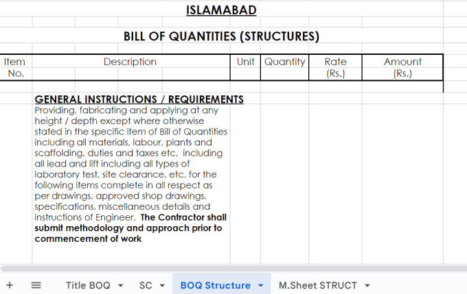 Gig Preview - Provide pre construction estimation for rfp