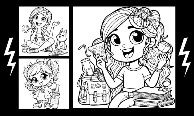 Gig Preview - Create coloring book pages for kids and adults with cover