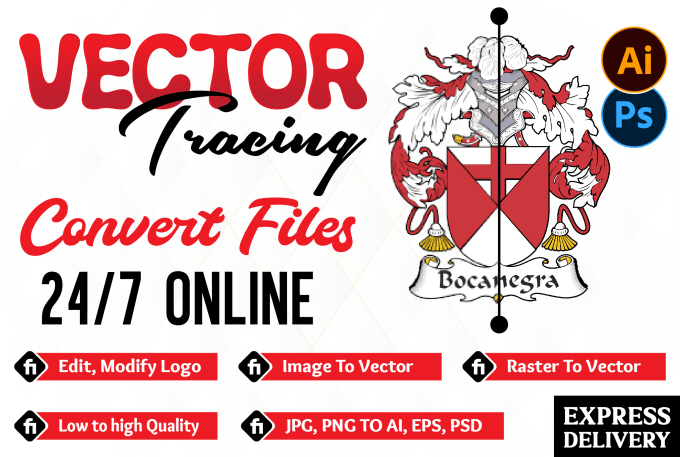 Gig Preview - Do manual vector tracing, edit modify logo design and convert files to vector ai