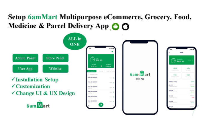 Bestseller - setup your 6ammart, 6valley, efood, multipurpse ecommerce apps and websites