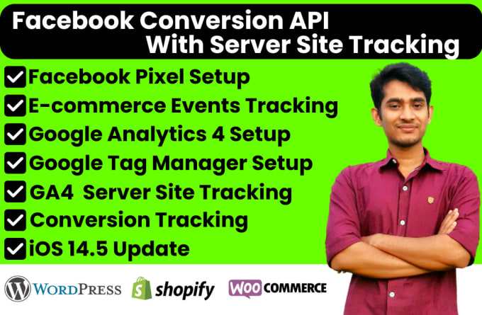 Gig Preview - Setup facebook pixel, GTM, ga4, and server side events conversion API tracking