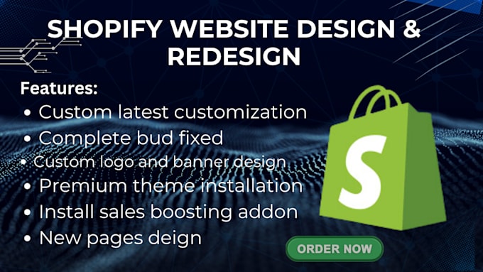 Gig Preview - Do shopify website design, redesign and development