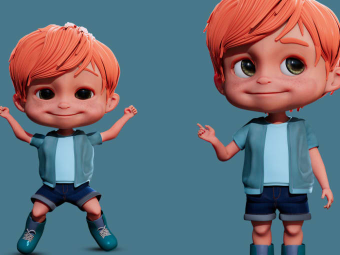 Gig Preview - Create 3d cartoon character modeling 3d animation 3d model 3d rigging in blender