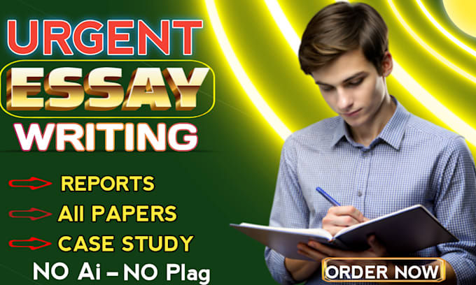 Gig Preview - Do urgent essay writing, research and summary, case study analysis, powerpoint