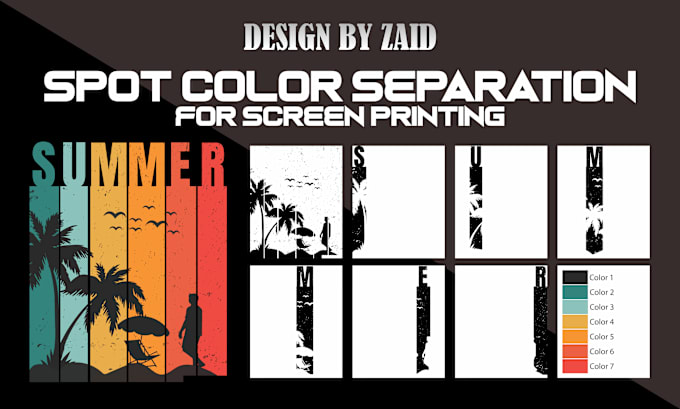 Gig Preview - Do color separation for t shirt screen printing in 1 day