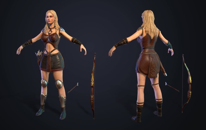 Gig Preview - Deliver 3d realistic game character, ue4, ue5,  texture rig3d nsf stylized model