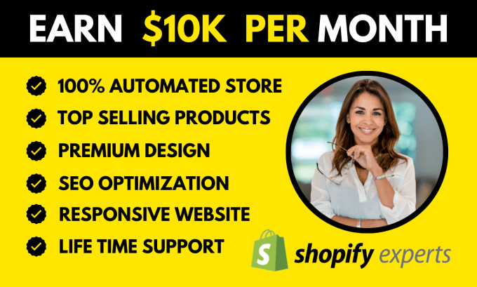 Gig Preview - Build an automated dropshipping shopify store or shopify website