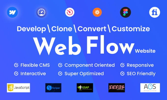 Gig Preview - Convert figma to webflow or develop, customize your webflow website