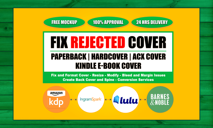 Gig Preview - Do fix and format cover for amazon KDP, ingramspark and lulu