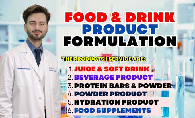 Gig Preview - Formulate custom food, drink, and supplement recipes tailored to your brand