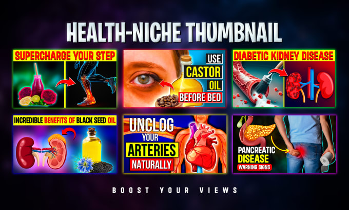 Gig Preview - Create health niche thumbnail design