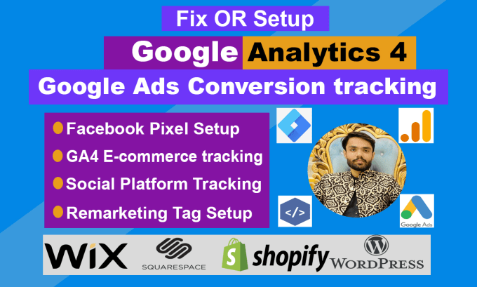 Gig Preview - Setup and fix ga4, GTM, google ads, and facebook pixel