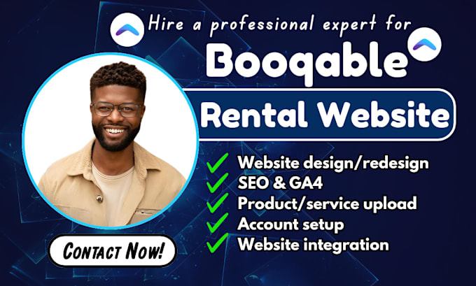 Gig Preview - Build booqable rental website online booking website design integration SEO