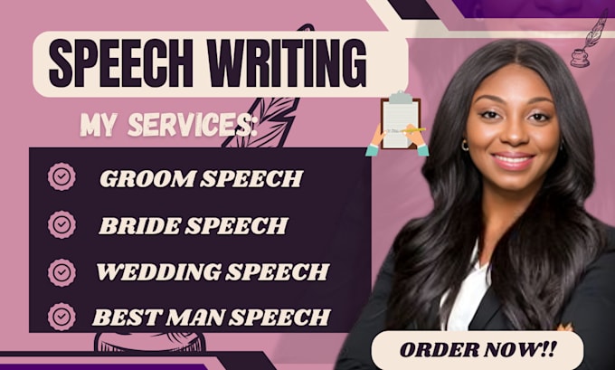 Gig Preview - Be your speech writer for any occasion, event, best man, bride, wedding speech