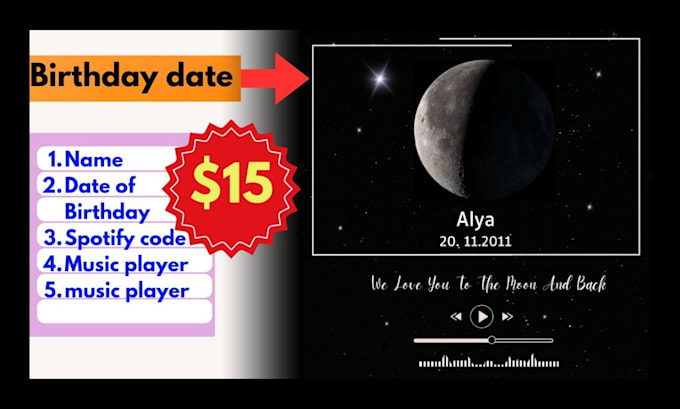 Bestseller - create personalized moon art with date of birth unique gift design