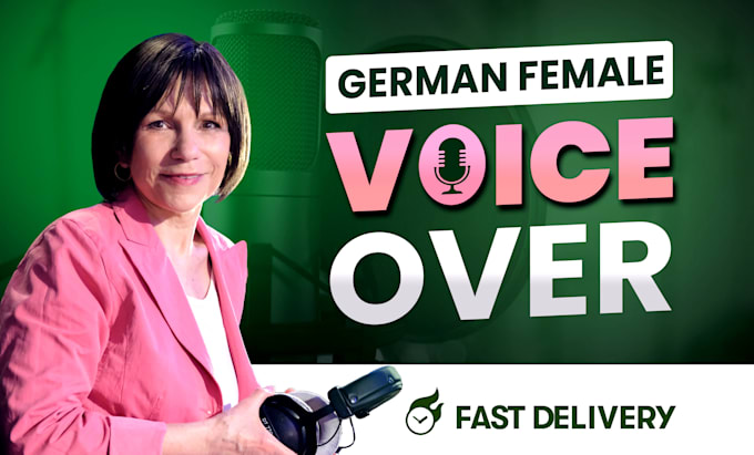 Gig Preview - Record a female german voice over in a charming  and lovely voice