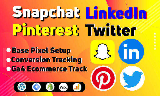 Gig Preview - Setup snapchat tracking linkedin reddit,twitter taboola,pinterest ads tracking