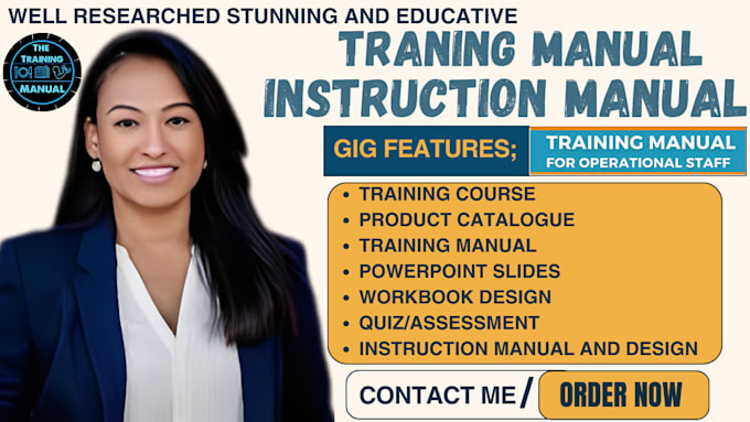 Gig Preview - Create training manual, training course workbook,  instruction manual, PPT slide