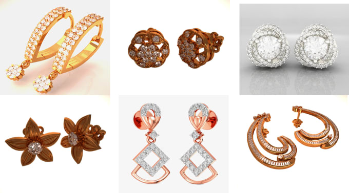 Gig Preview - Do customize 3d cad earring design and rendering