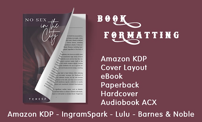 Gig Preview - Do amazon kdp book cover formatting editing layout for paperback and ebook