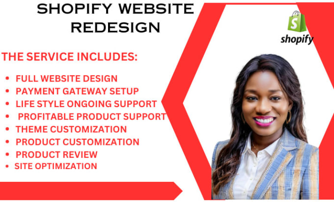 Gig Preview - Design shopify website, redesign shopify store, shopify website redesign