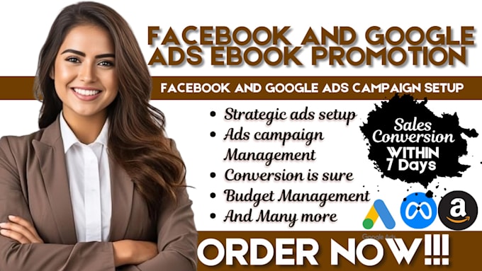 Gig Preview - Setup facebook google ads campaign, amazon kdp ebook sales funnel link promotion