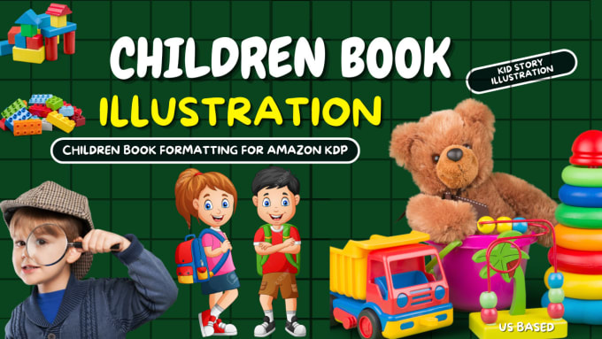 Gig Preview - Do children book illustration, kid story book illustration and format for kdp