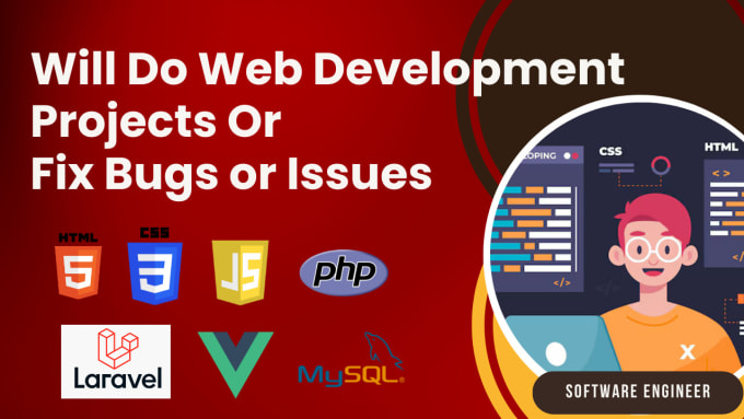 Gig Preview - Do HTML, CSS, javascript, PHP, node or mysql web projects