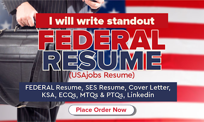 Gig Preview - Write federal resume, executive, ksa, ecq, mtqs, ptqs, usajobs resume writing