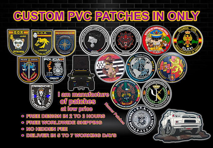 Gig Preview - Make custom pvc rubber logo patches  and embroidery  patches in cheap price