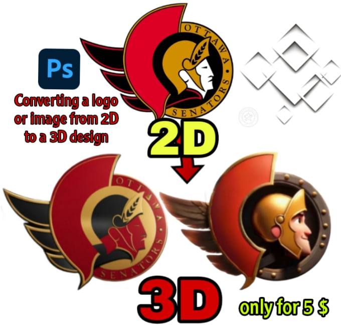 Gig Preview - Transform your images into stunning 3d designs