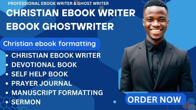 Gig Preview - Ghostwrite christian ebook, formatting and publishing, children ebook, memoir