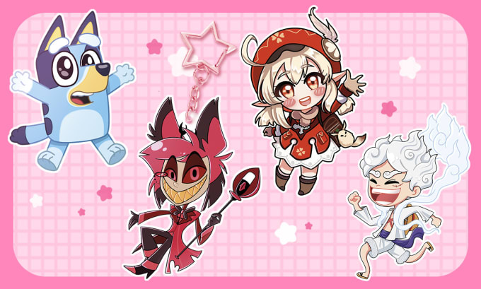 Gig Preview - Draw you cute chibi design for your pfp picture, keychain, sticker, fanart