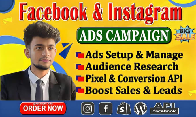 Gig Preview - Setup facebook ads campaign, instagram ads campaign for sales and leads