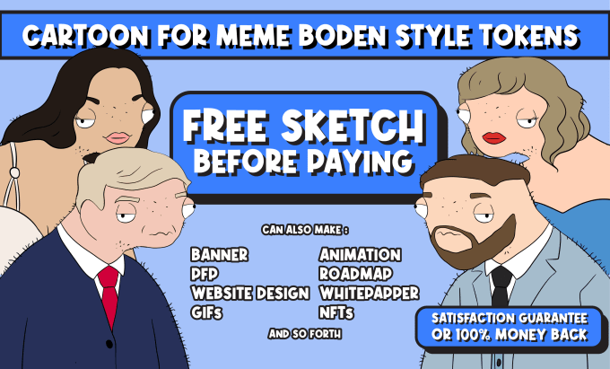 Gig Preview - Create boden style meme tokens for, animation, banner, gif, nft, sticker